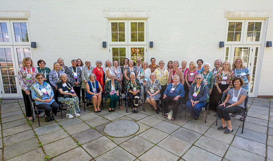President Sarah Willie-LeBreton with The Grecourt Society Award winning Class of 1975 at their 50th Reunion reception on May 16, 2025. Jim Gipe - Pivot Media.