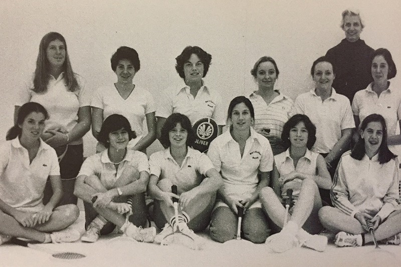 Archival photo of the squash team